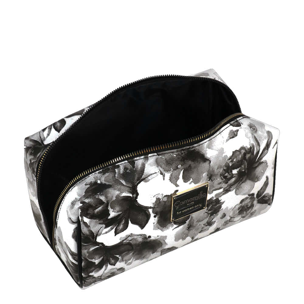 Camomilla Milano | Necessaire L Ice Queen | Stampa Rose Bianche e Nere