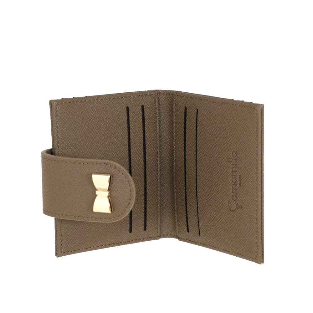 Camomilla Milano | Portacarte Nice Office Taupe con Fiocco