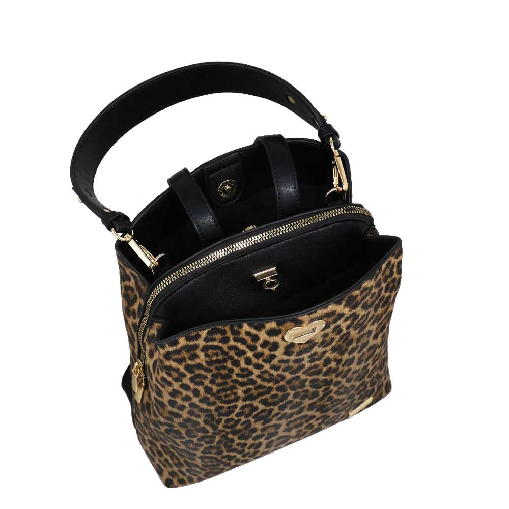 Camomilla Milano | Zaino Jill Leopardato Nero con Cuore