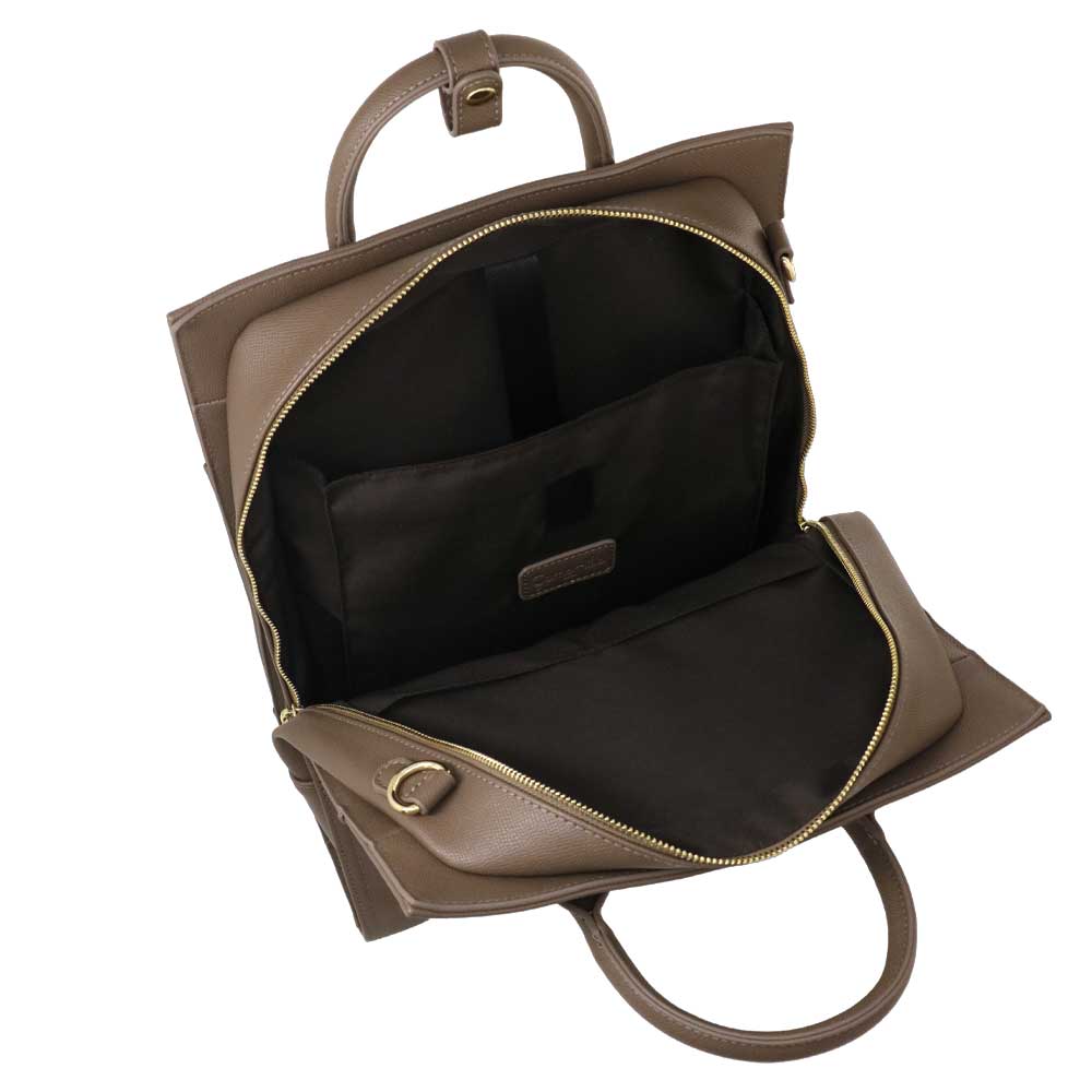 Camomilla Milano | Zaino Trasformabile Taupe in Saffiano con Fiocco