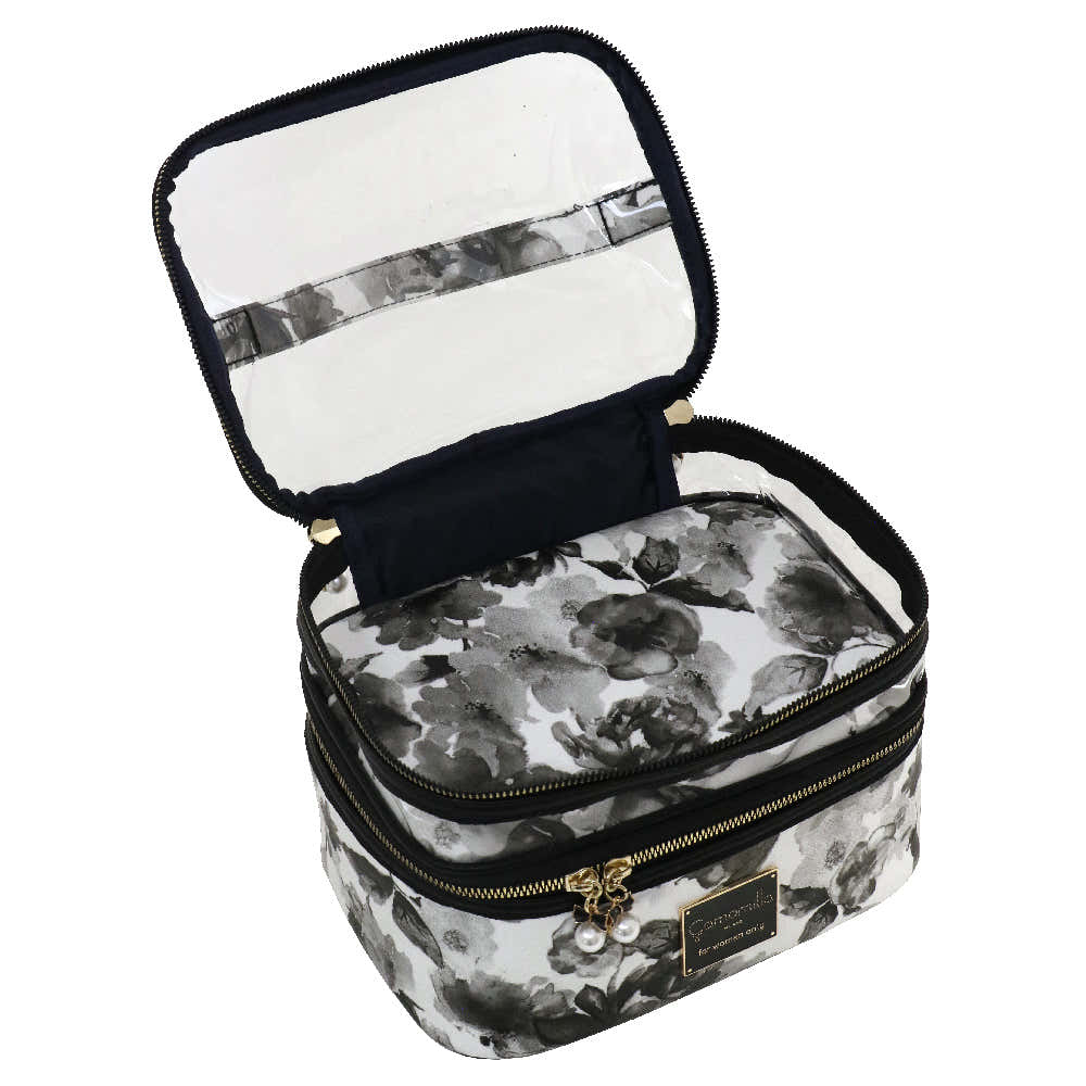 Camomilla Milano | Beauty Case M Ice Queen | Stampa Rose Nere e Bianche
