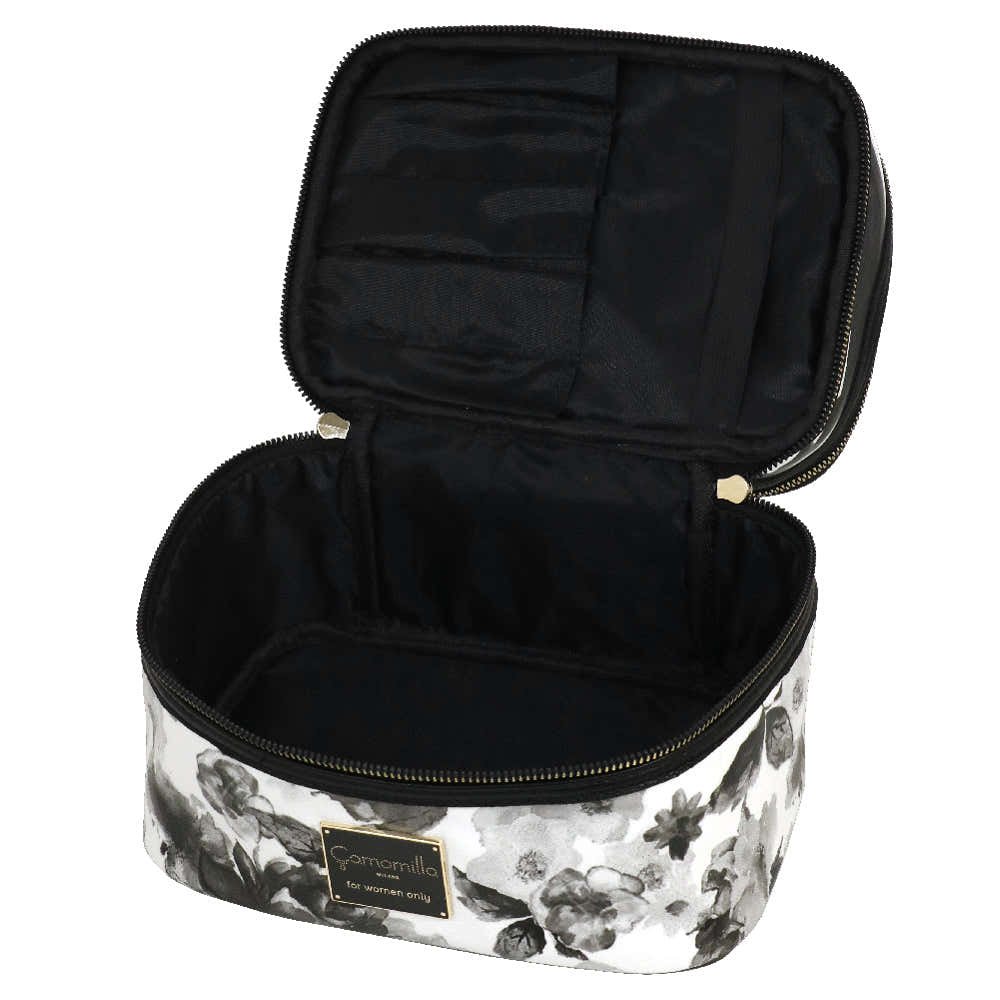 Camomilla Milano | Beauty Case M Ice Queen | Stampa Rose Nere e Bianche