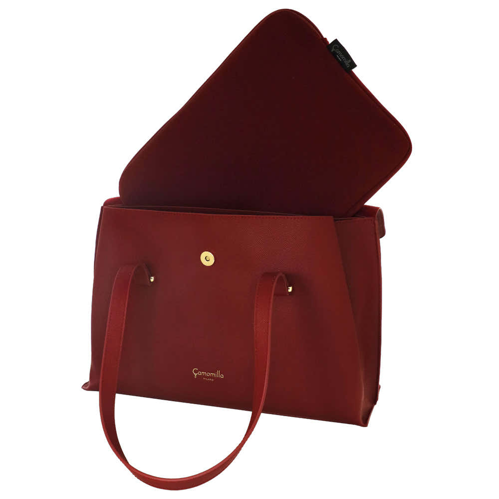 Camomilla Milano | Borsa Porta PC Nice Office Rossa con Fiocco