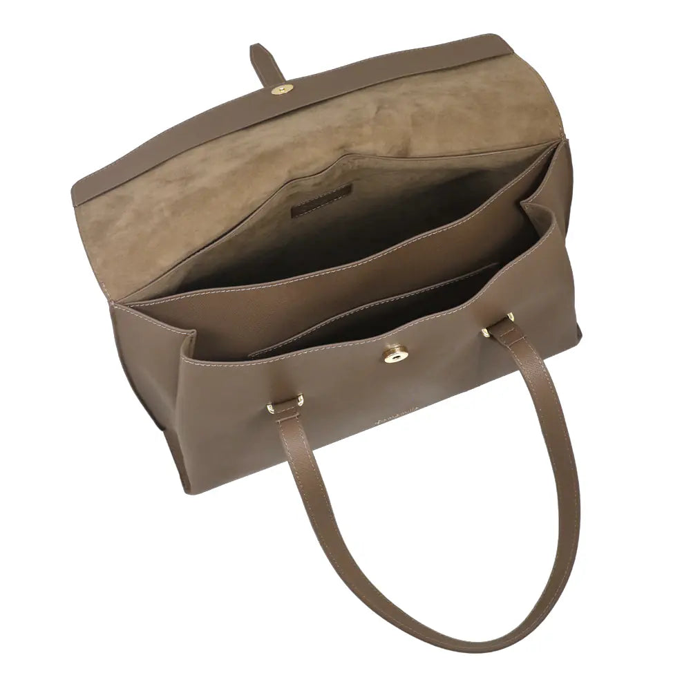 Camomilla Milano | Borsa Porta PC Nice Office Taupe con Fiocco