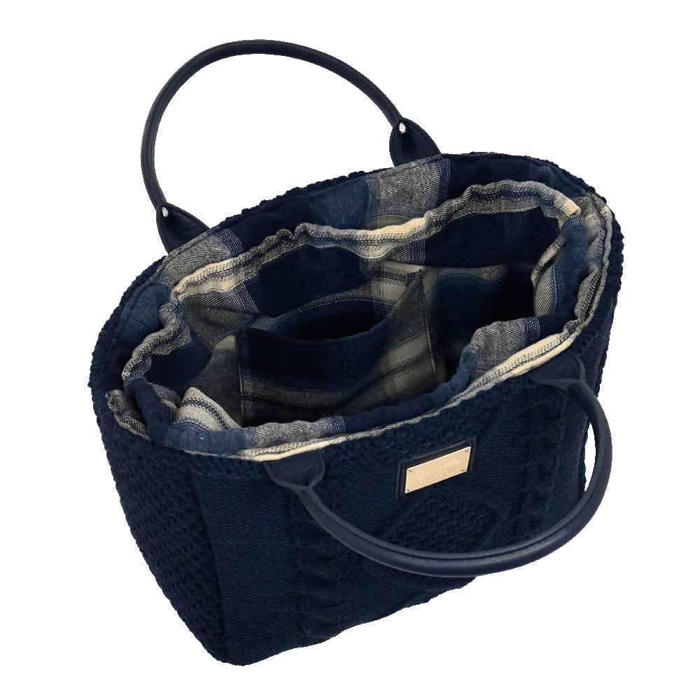 Camomilla Milano | Borsa a Mano M Tricot Chalet Blu in Lana