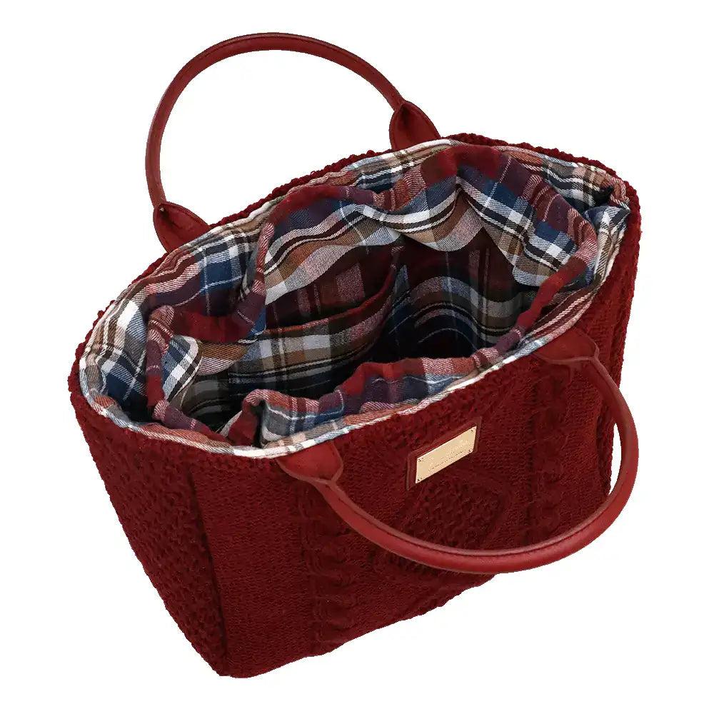 Camomilla Milano | Borsa a Mano M Tricot Chalet Burgundy in Lana