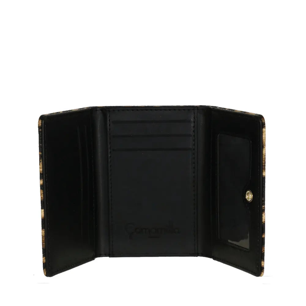 Camomilla Milano | Portafoglio S Isabel Nero | Stampa Leopardata