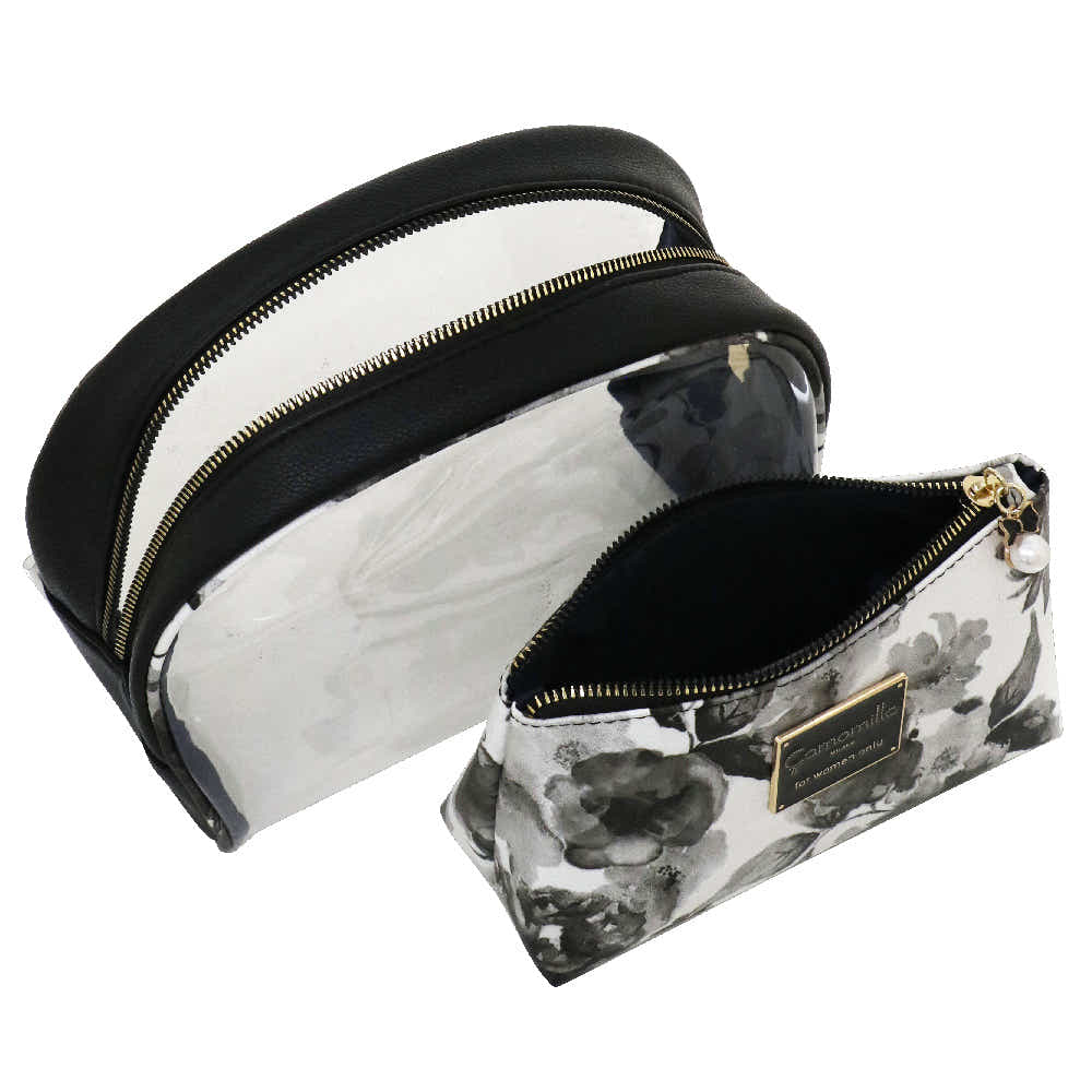 Camomilla Milano | Set Trousse Ice Queen | Stampa Rose Bianche e Nere