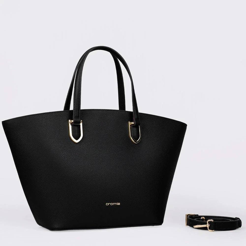 Borsa Tote Mina 2012 in Pelle Stampata Nera | Cromia