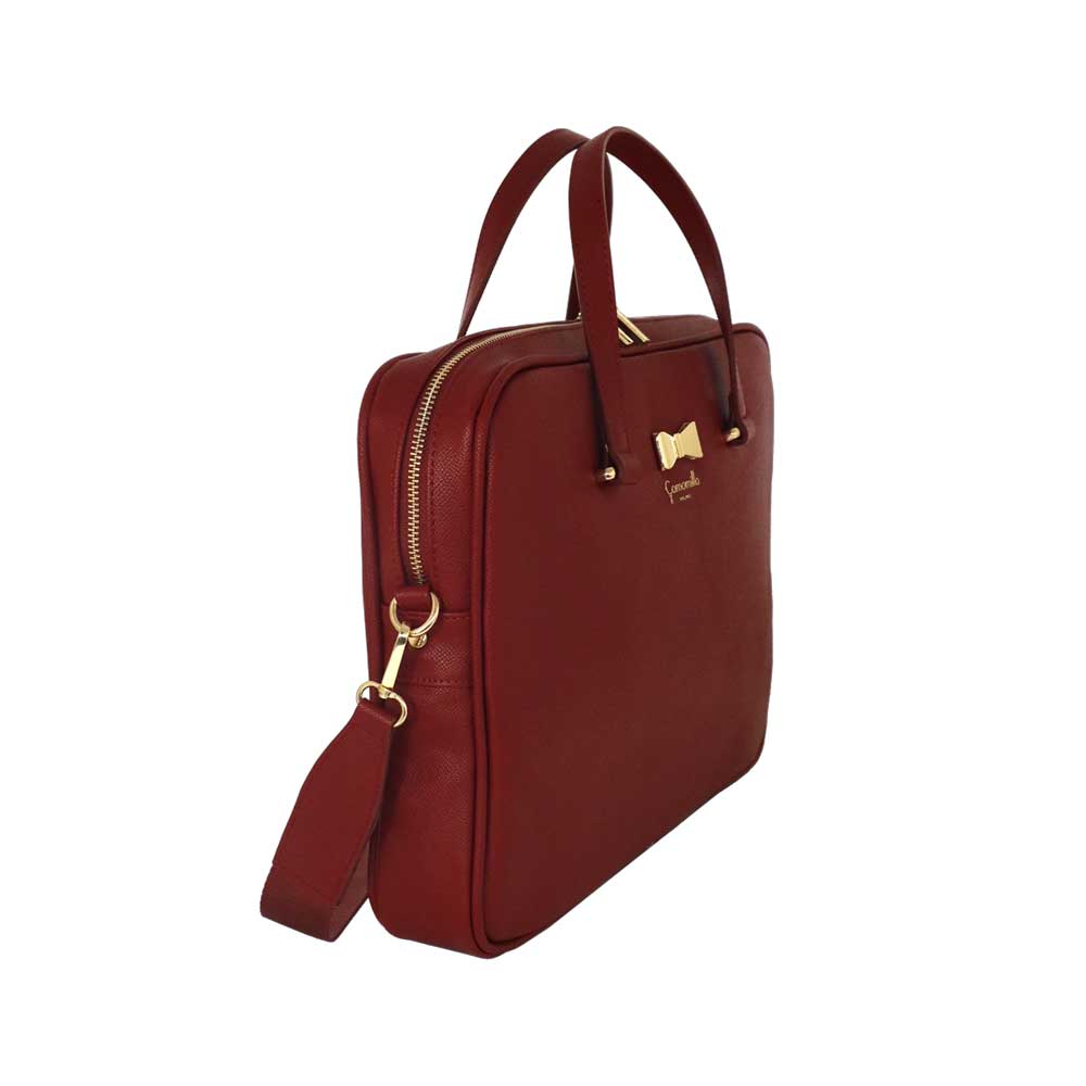 Camomilla Milano | Borsa PC Rossa in Saffiano con Fiocco
