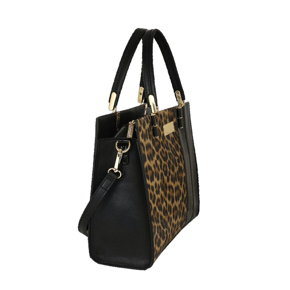 Camomilla Milano | Borsa a Mano Jungle M | Stampa Animalier Nera