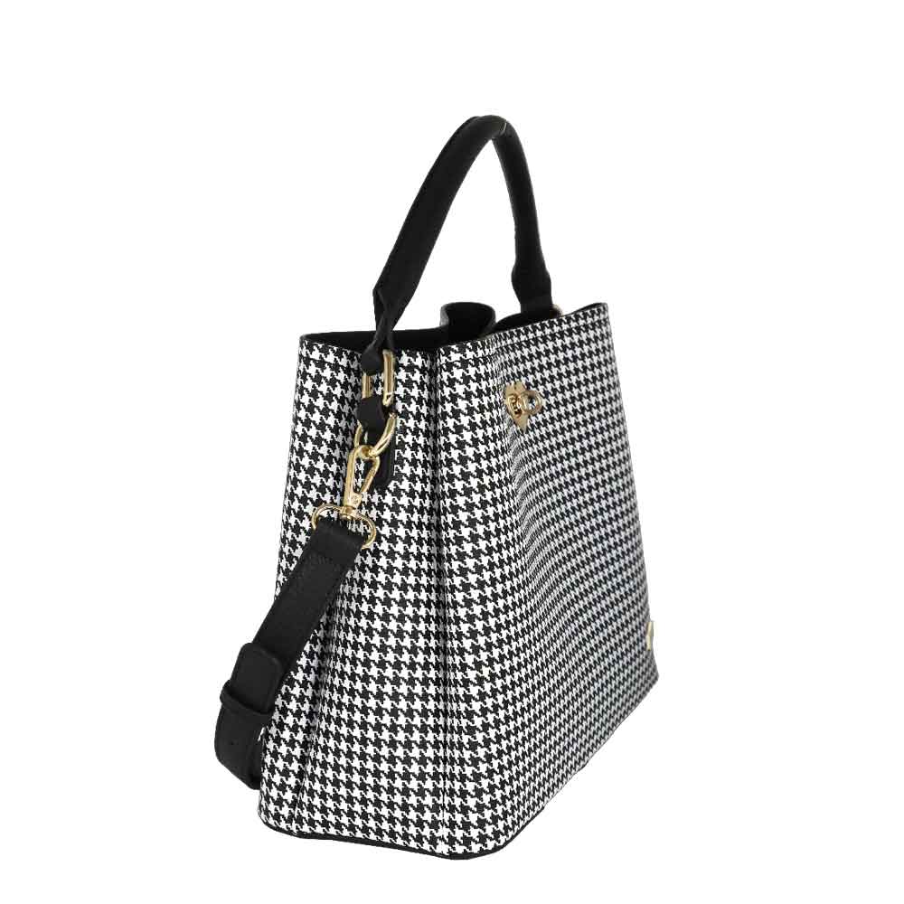 Camomilla Milano | Borsa a Mano Jill Pied de Poule con Cuore