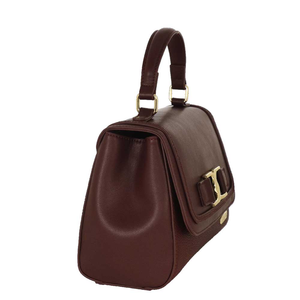 Camomilla Milano | Borsa a Mano Ottavia Burgundy con Fibbia