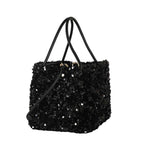 Camomilla Milano | Borsa a Mano Petite Shine Nera in Paillettes