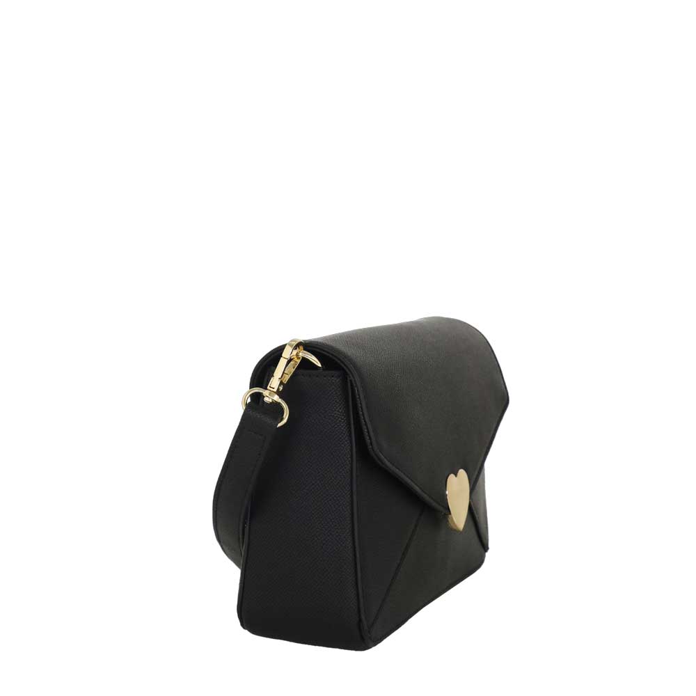 Camomilla Milano | Borsa a Spalla Nina Nera con Chiusura a Cuore