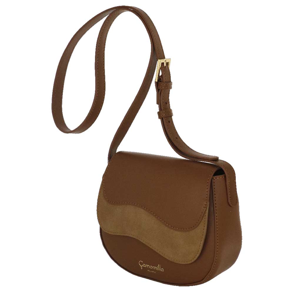Camomilla Milano | Borsa Tracolla Emma S Marrone Effetto Camoscio