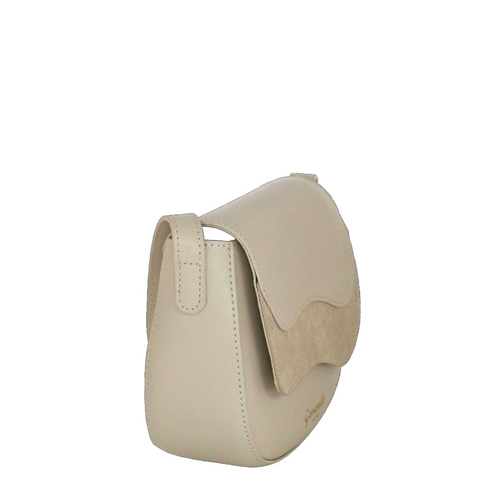 Camomilla Milano | Borsa Tracolla Emma S Off White Effetto Camoscio