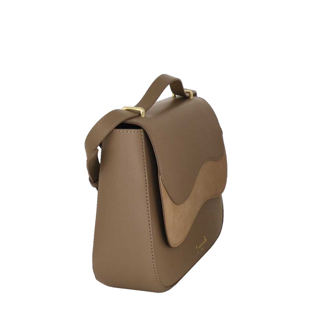 Camomilla Milano | Borsa Tracolla Emma Tortora Effetto Camoscio