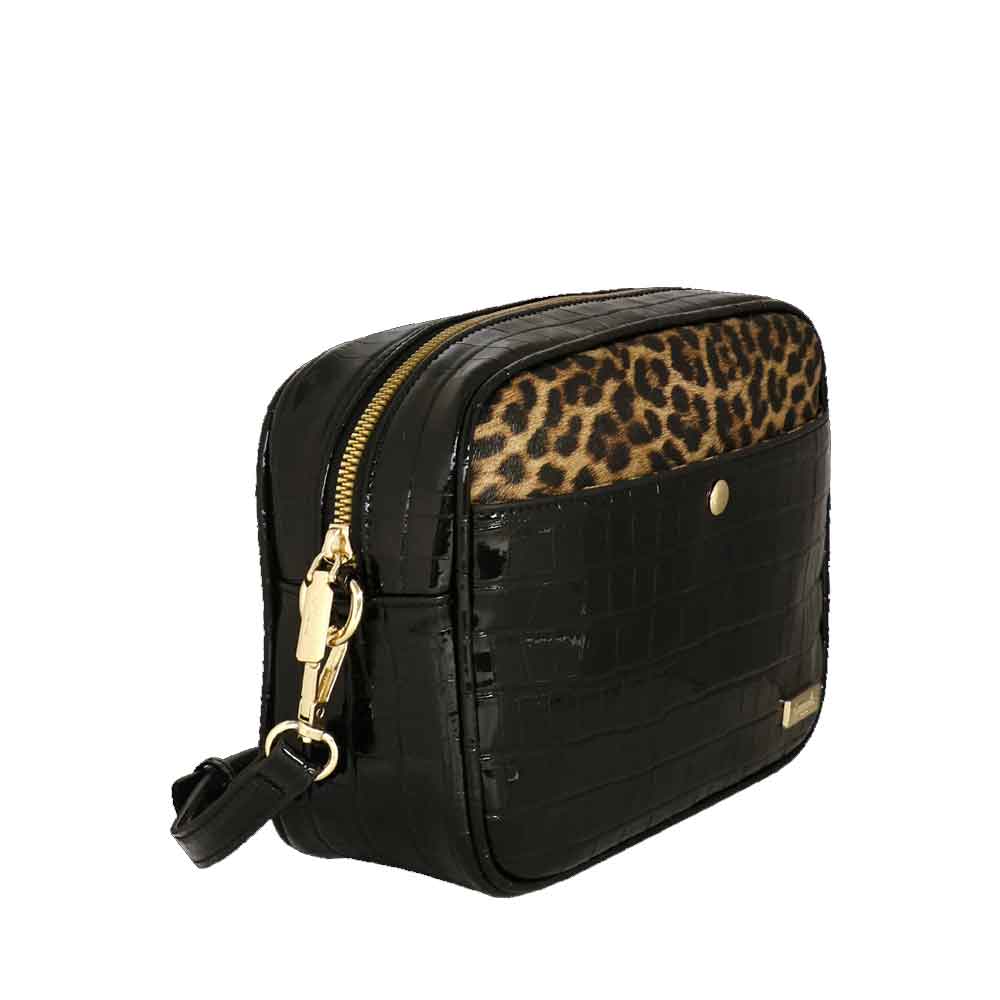 Camomilla Milano | Camera Bag Chic Jungle | Stampa Animalier Nera