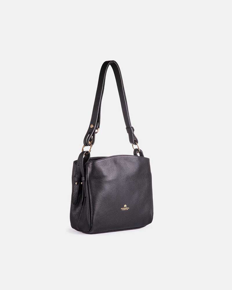Cuoieria Fiorentina | Borsa Hobo Piccola Velvet in Pelle | Nero