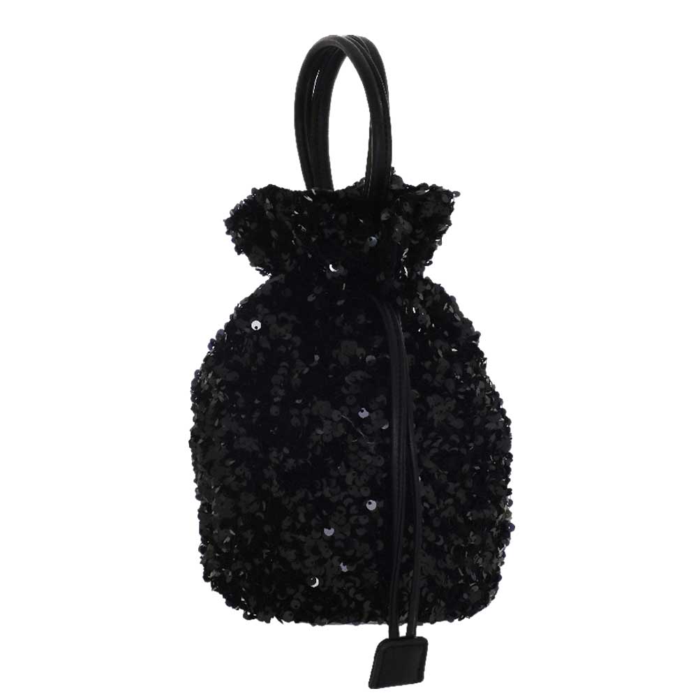 Camomilla Milano | Mini Secchiello Petite Shine Nero in Paillettes