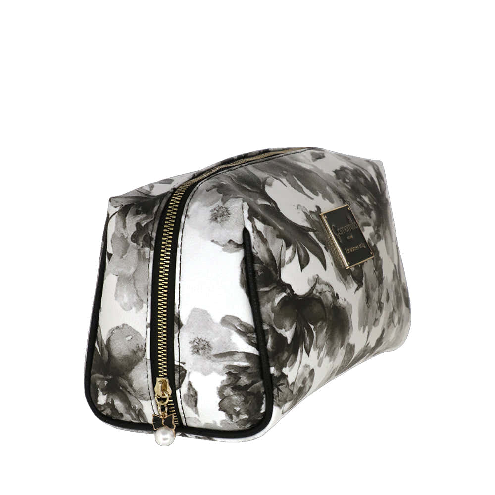 Camomilla Milano | Necessaire L Ice Queen | Stampa Rose Bianche e Nere