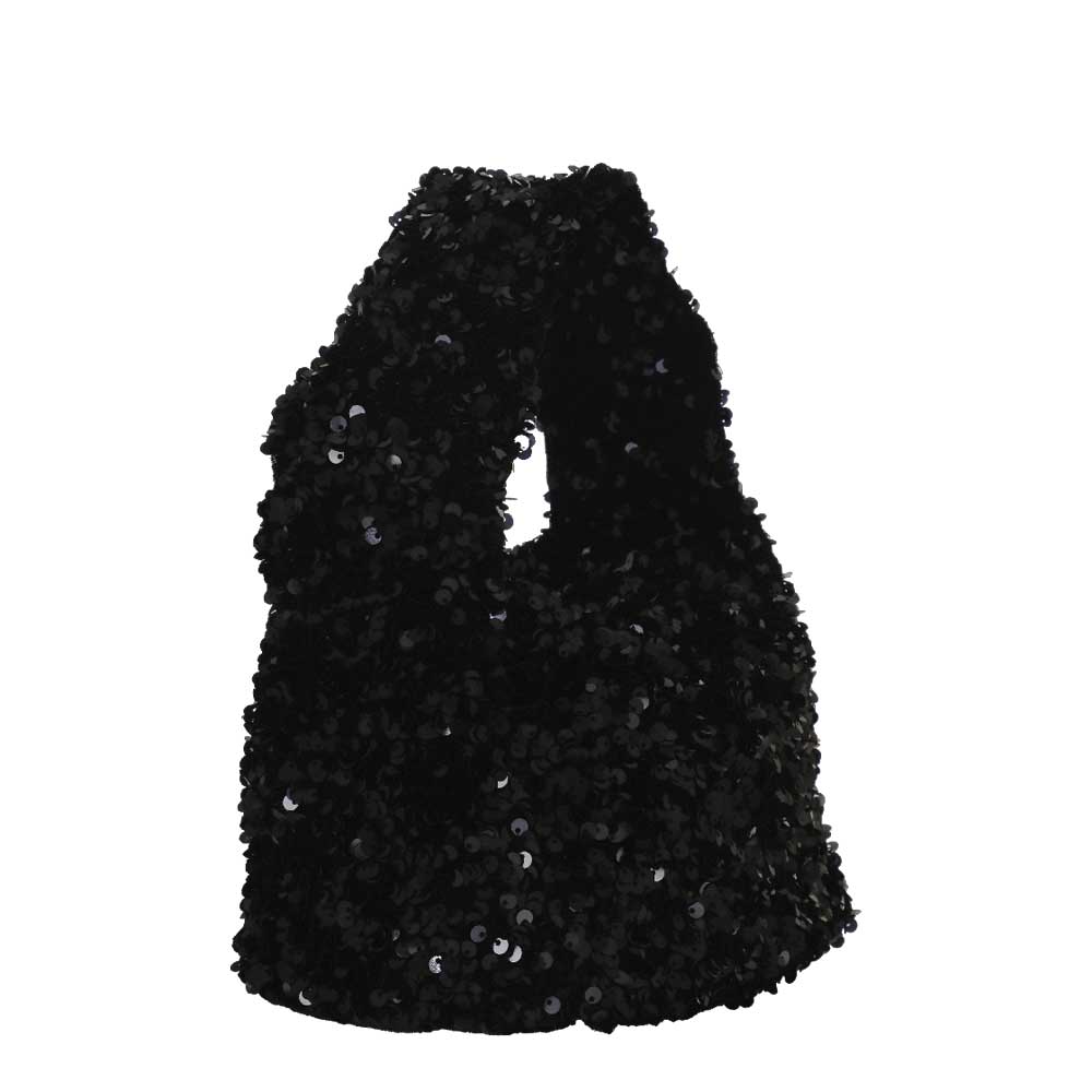 Camomilla Milano | Pochette Petite Shine Nera in Paillettes