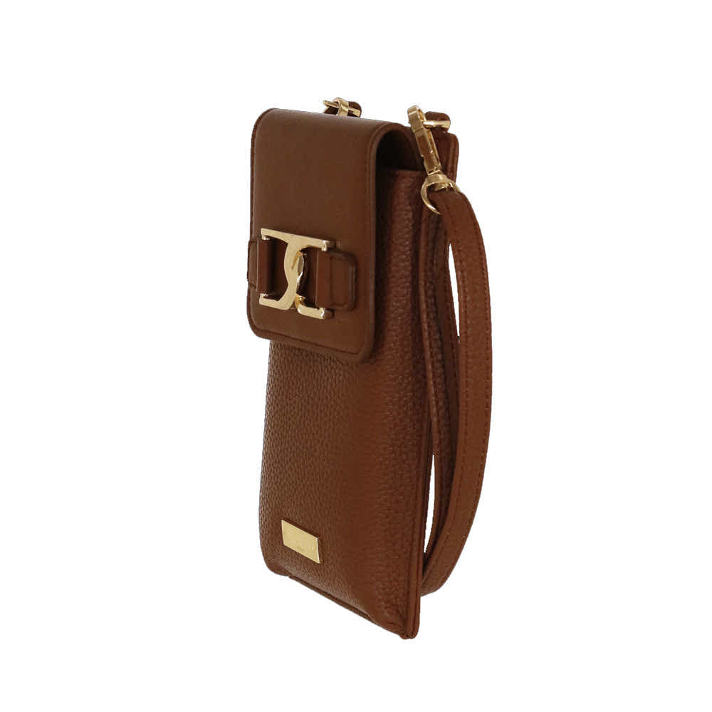 Camomilla Milano | Portacellulare Ottavia Marrone con Fibbia Metallica