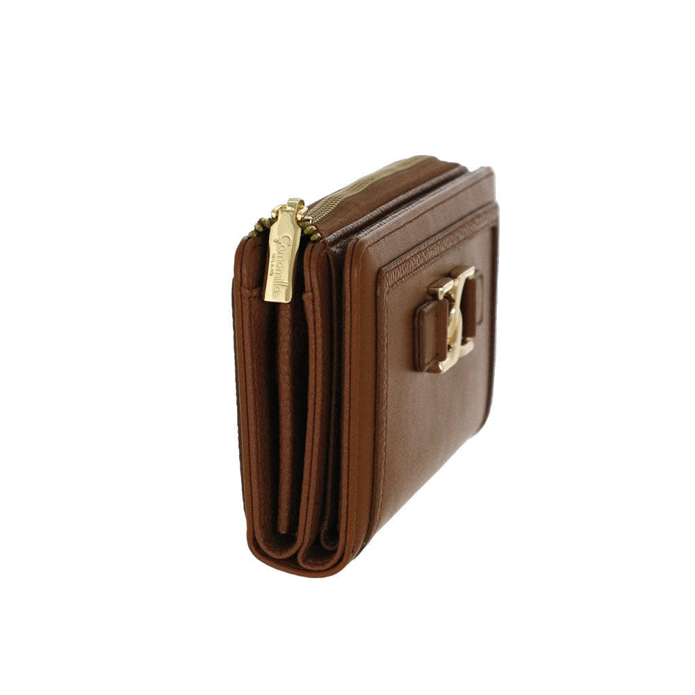 Camomilla Milano | Portafoglio Zip L Ottavia Marrone Doppia Texture