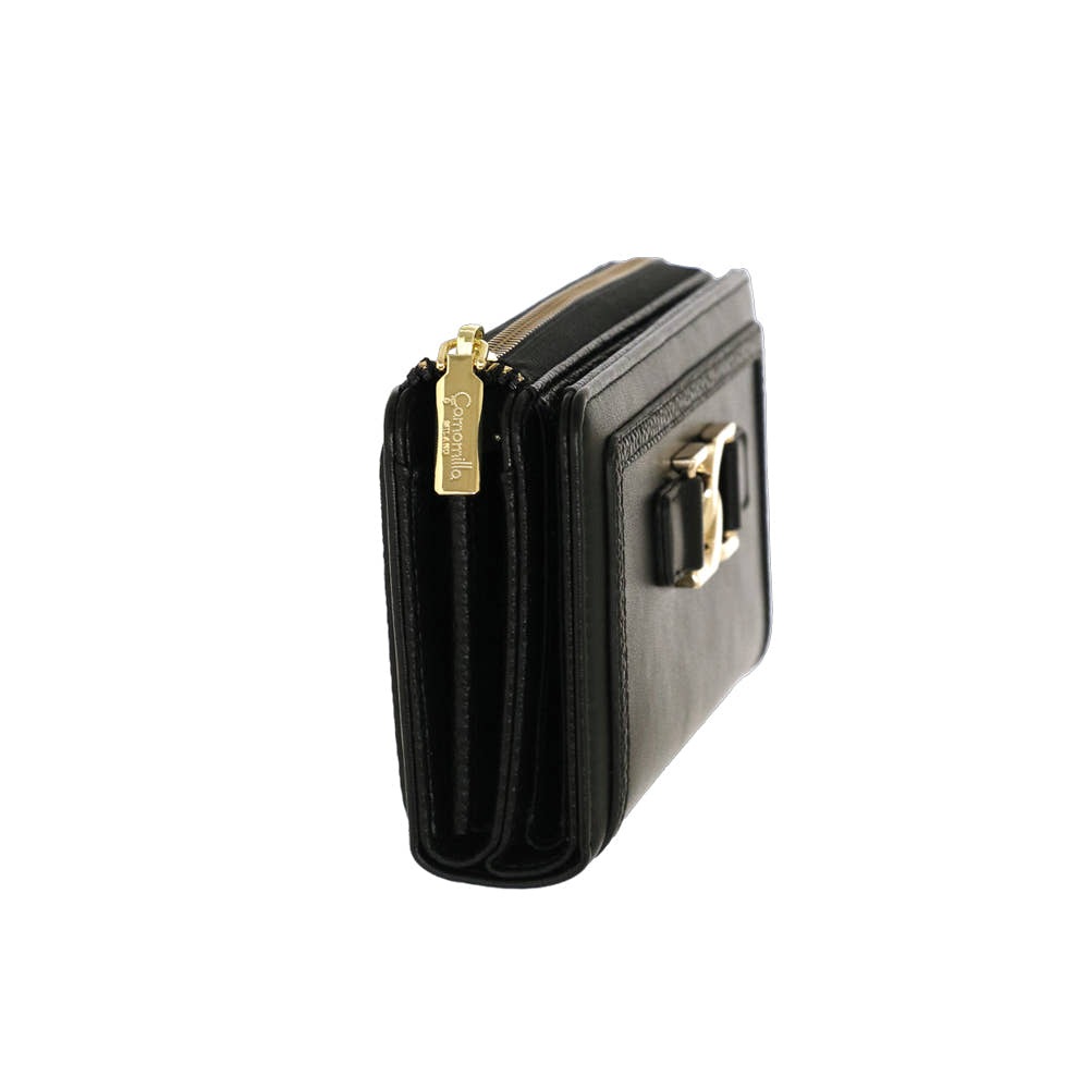 Camomilla Milano | Portafoglio Zip L Ottavia Nero Doppia Texture