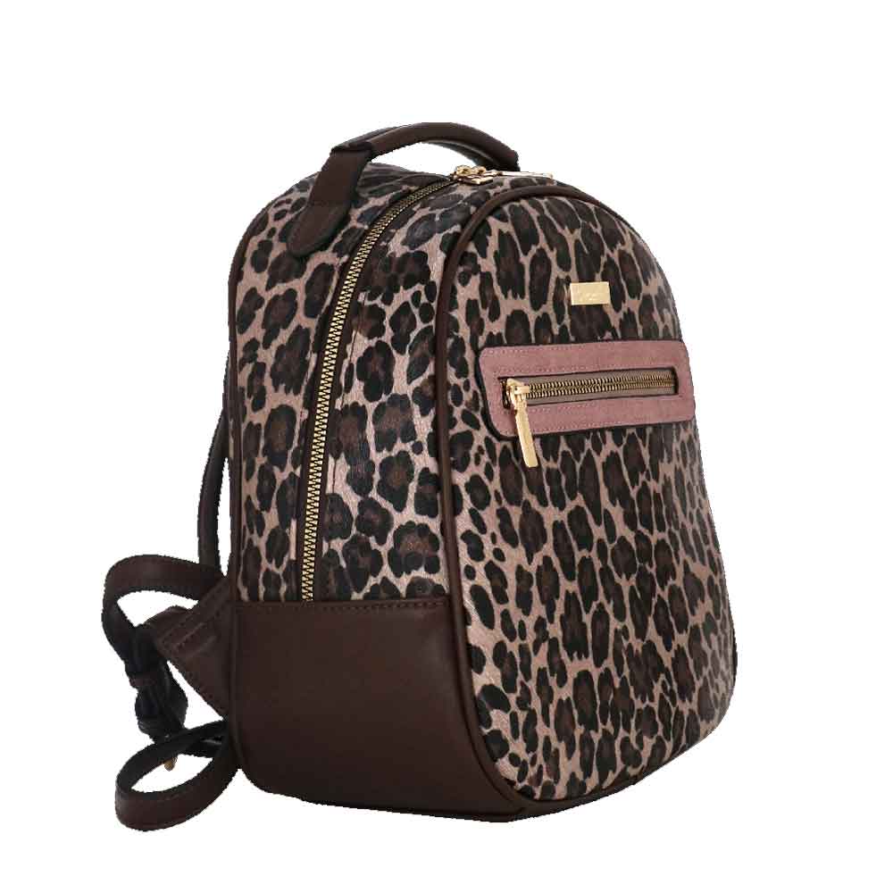 Camomilla Milano | Zaino Chic Jungle | Stampa Animalier Marrone