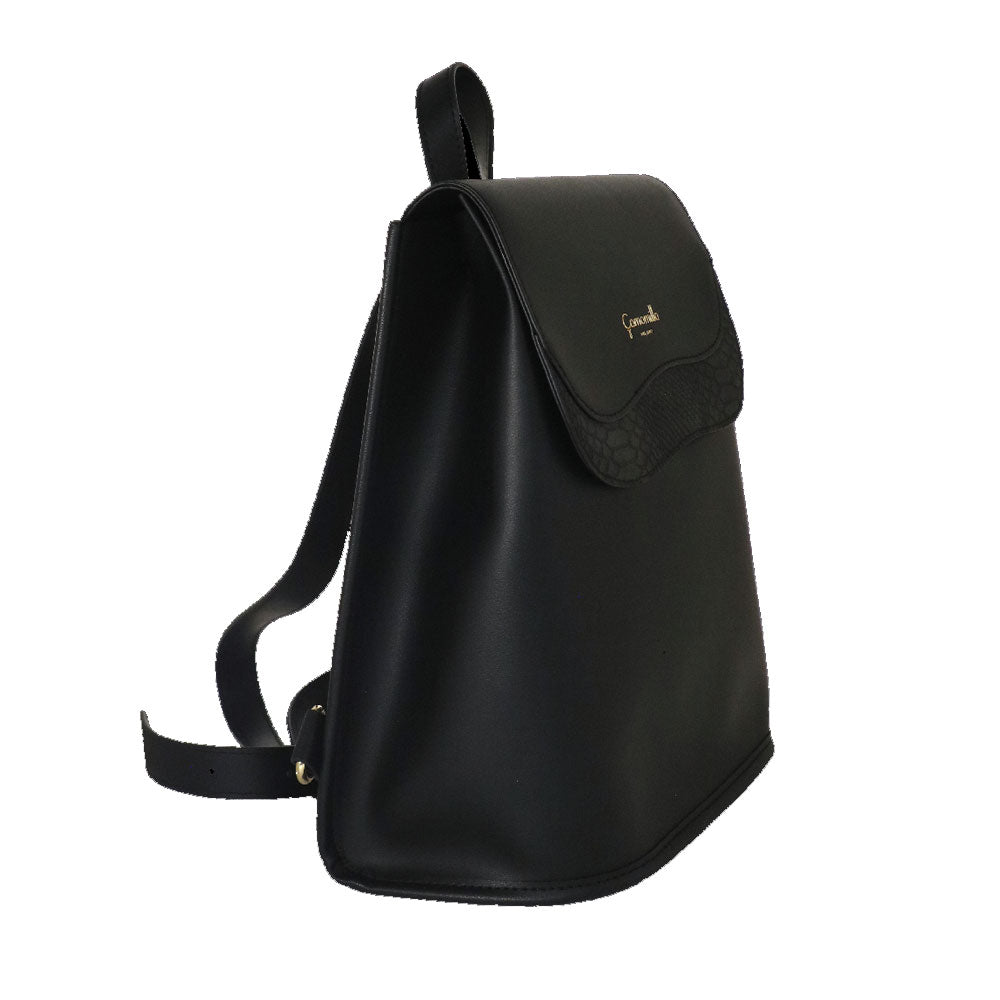 Camomilla Milano | Zaino Emma Nero Effetto Camoscio