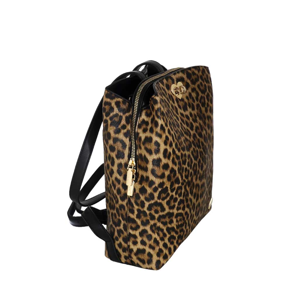 Camomilla Milano | Zaino Jill Leopardato Nero con Cuore