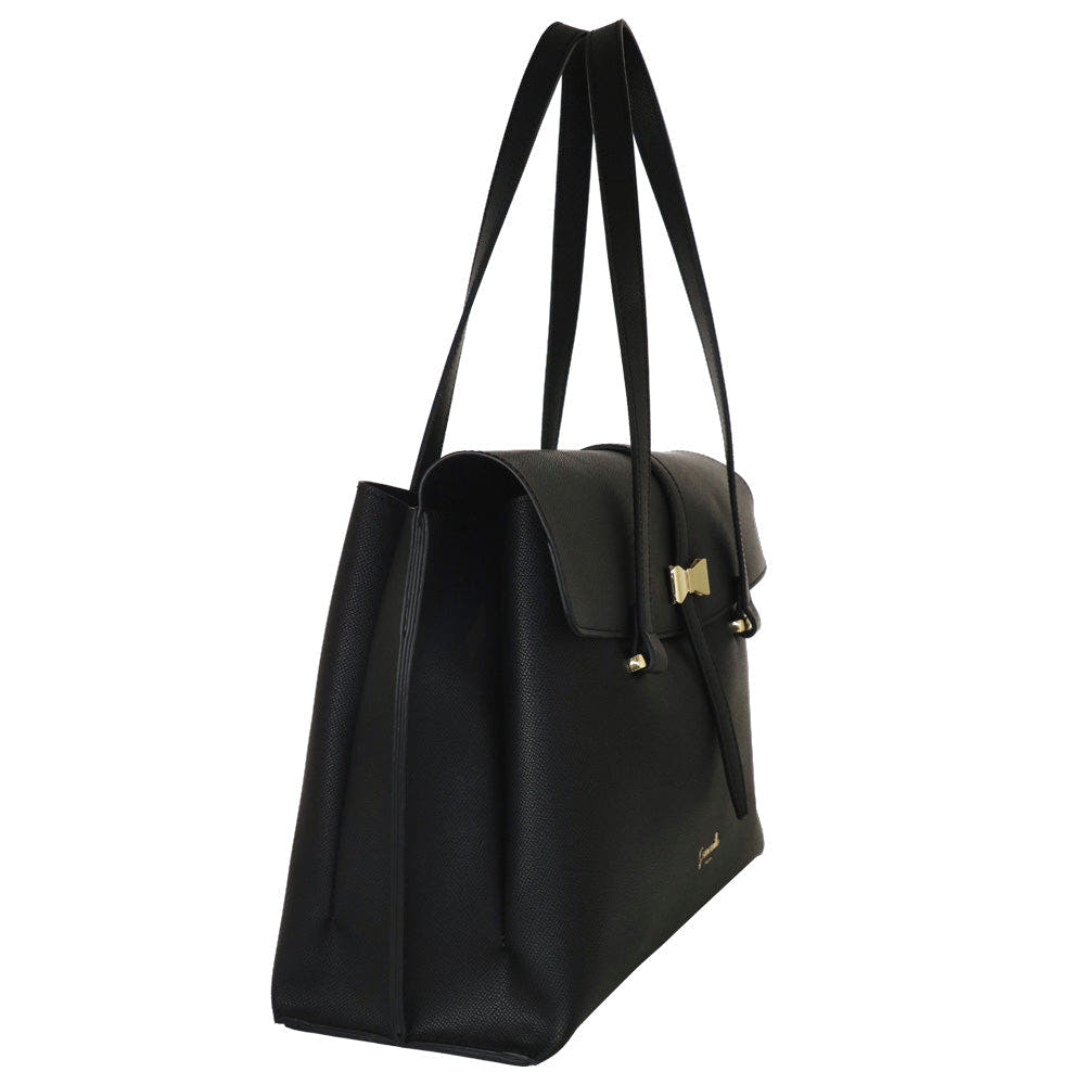 Camomilla Milano | Borsa Porta PC Nice Office Nera con Fiocco