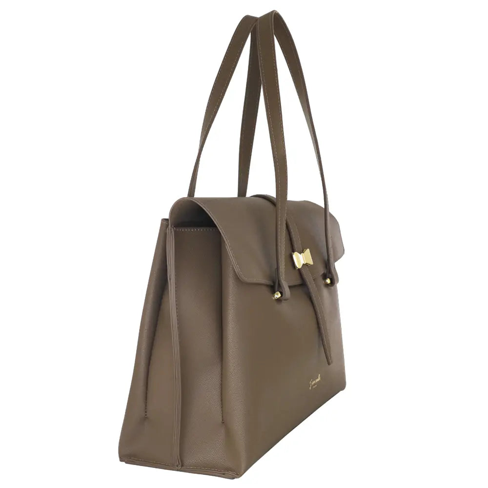 Camomilla Milano | Borsa Porta PC Nice Office Taupe con Fiocco
