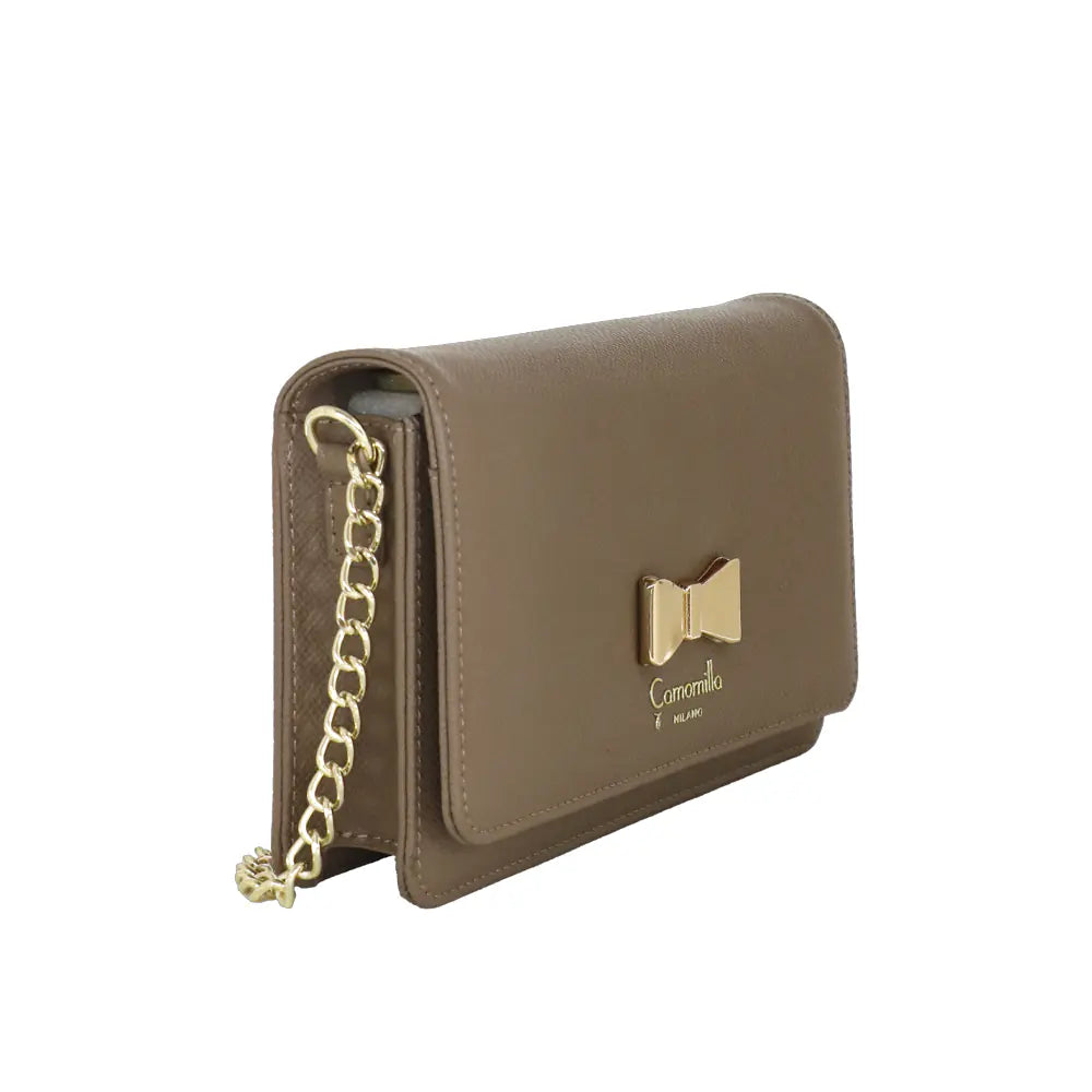 Camomilla Milano | Borsa Portafoglio Nice Office Taupe con Fiocco
