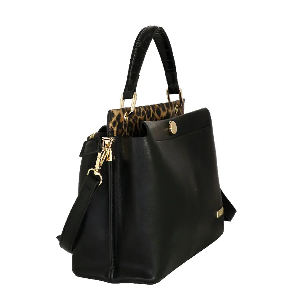 Camomilla Milano | Borsa a Mano Chic Jungle M | Animalier Nero