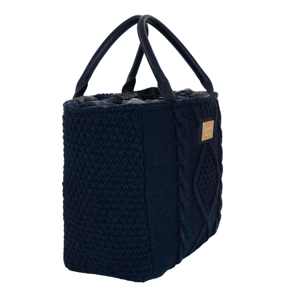 Camomilla Milano | Borsa a Mano M Tricot Chalet Blu in Lana