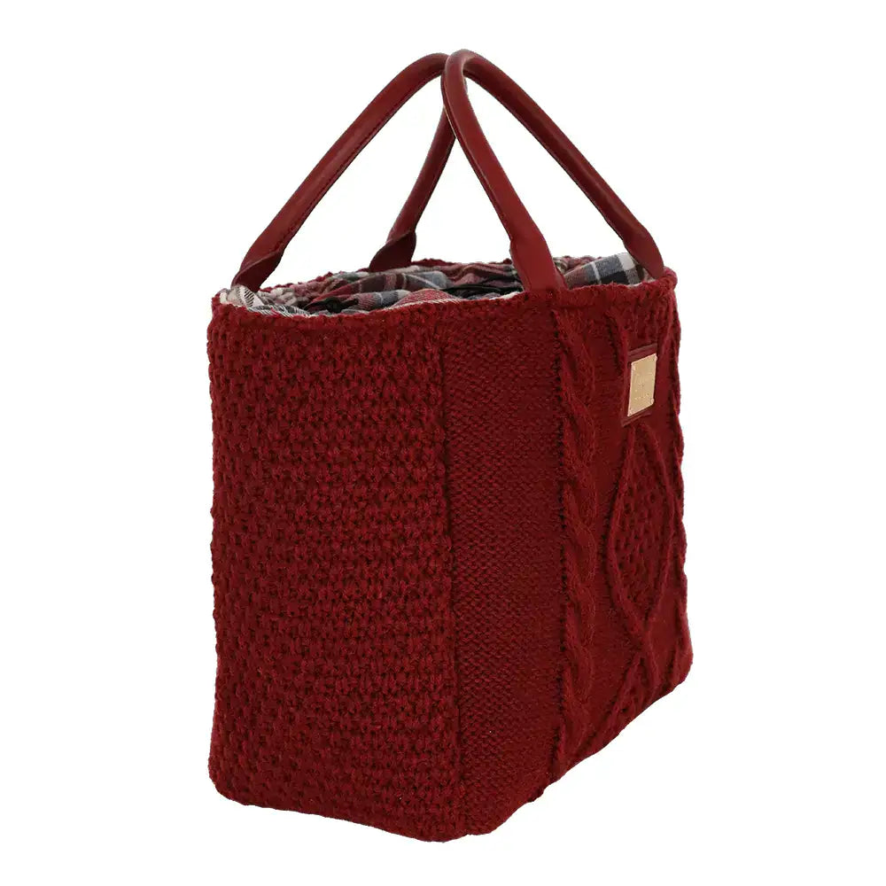 Camomilla Milano | Borsa a Mano M Tricot Chalet Burgundy in Lana