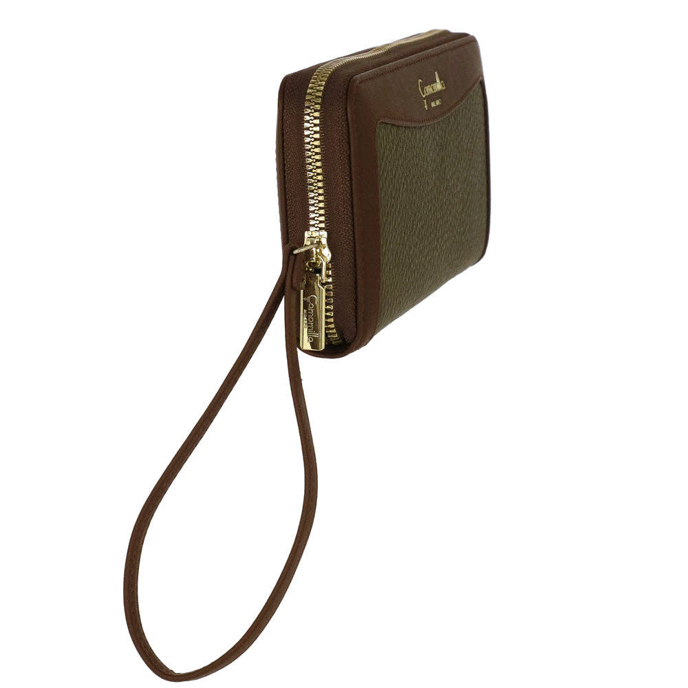 Camomilla Milano | Portafoglio Pochette Zip L Bree Verde a Contrasto