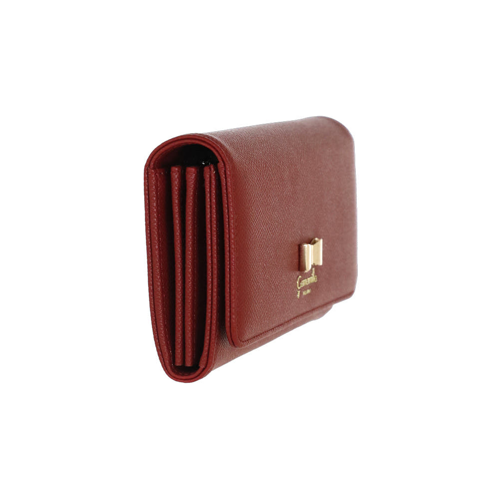 Camomilla Milano | Portafoglio L Nice Office Rosso in Saffiano con Fiocco