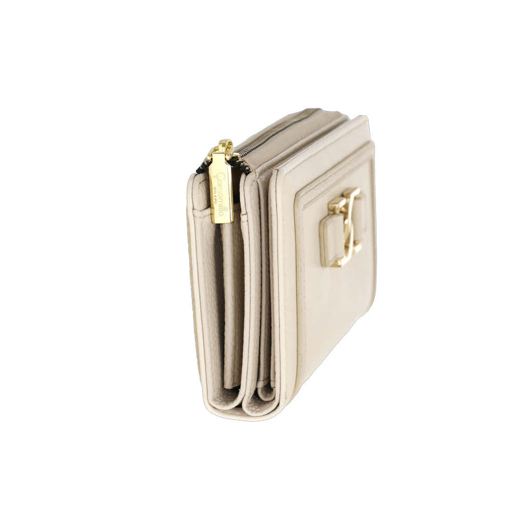Camomilla Milano | Portafoglio Zip L Ottavia Off White Doppia Texture