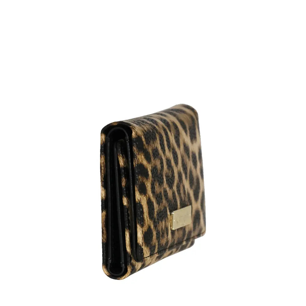Camomilla Milano | Portafoglio S Isabel Nero | Stampa Leopardata