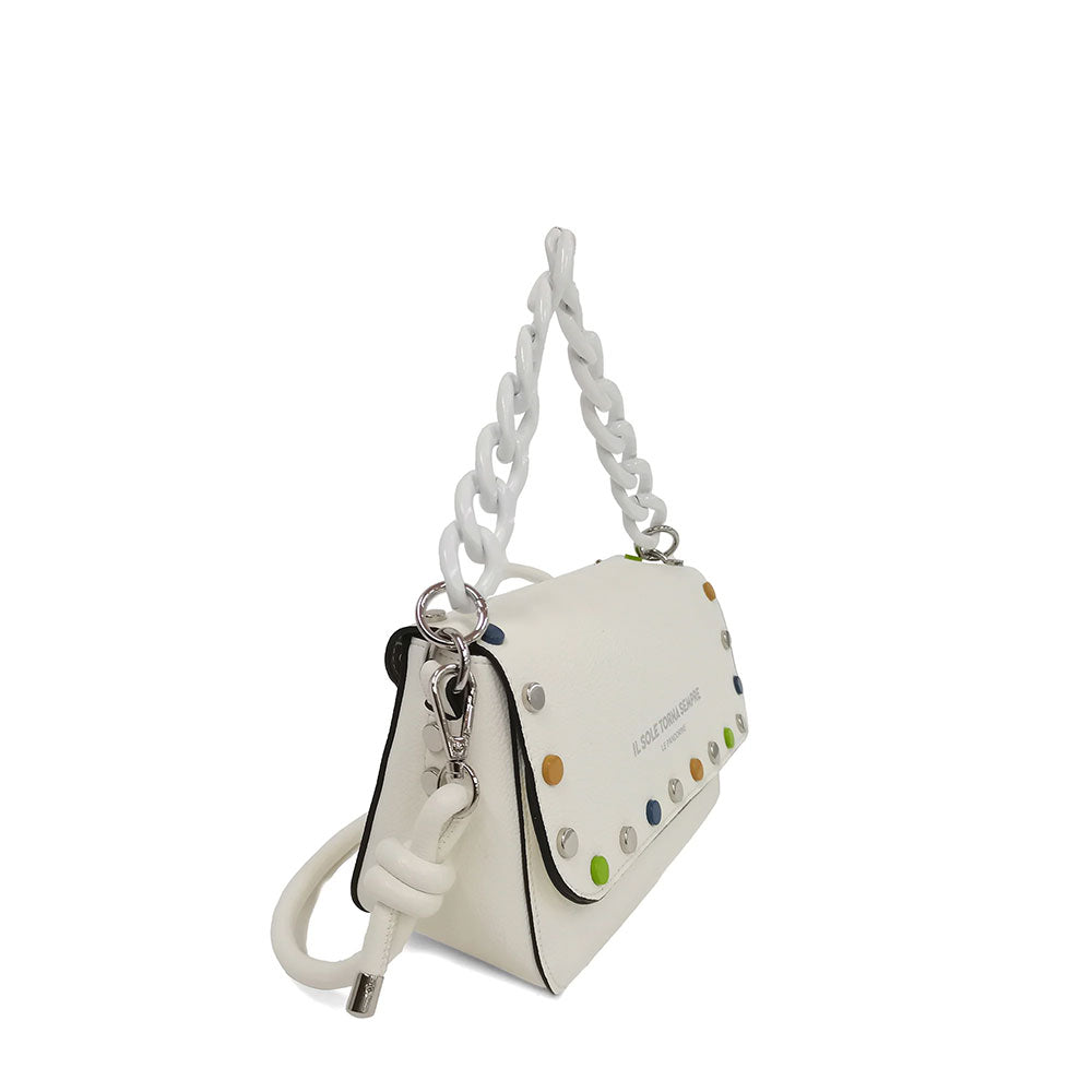 Le Pandorine Baguetta Brenda Con Borchie Multicolor Colore Bianco