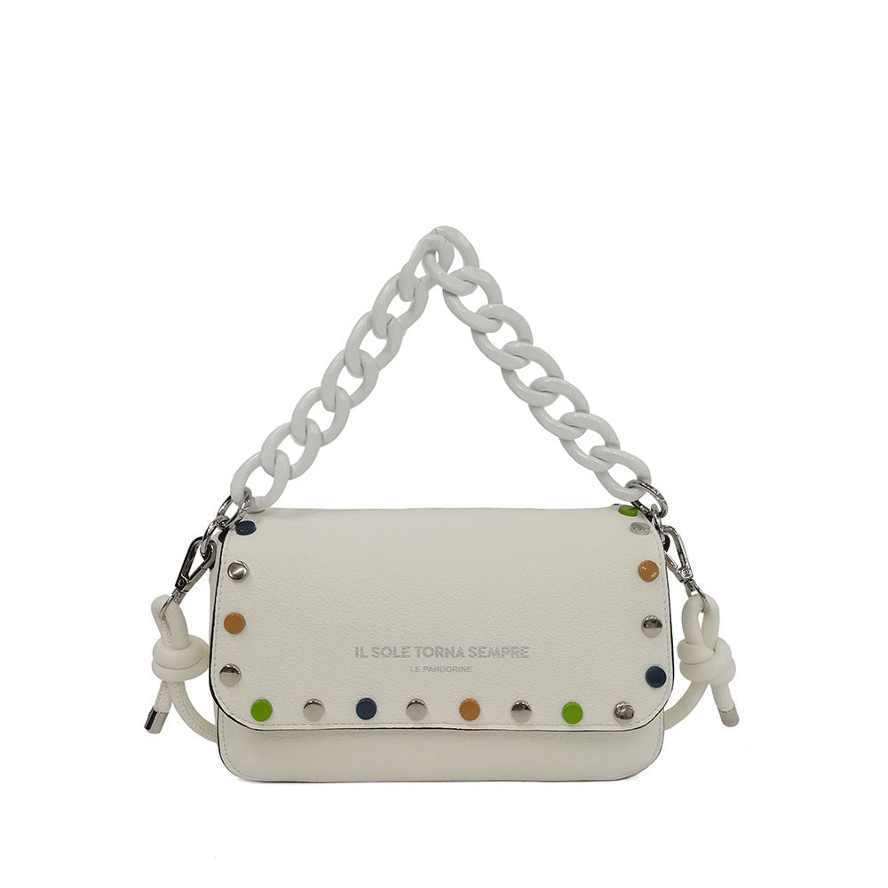 Le Pandorine Baguetta Brenda Con Borchie Multicolor Colore Bianco