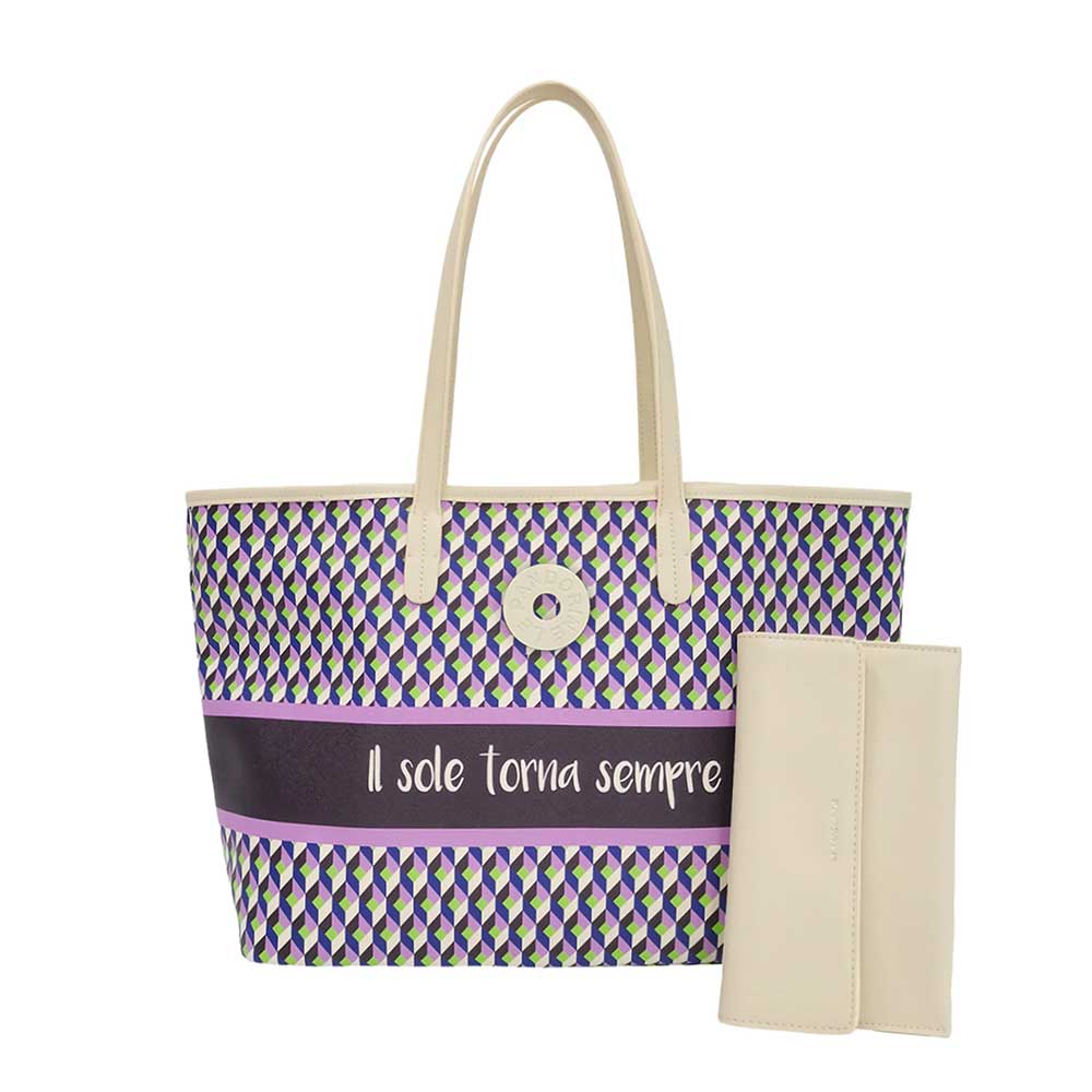 Le Pandorine Borsa Anita Con Piccola Pochette Incorporata Colore Viola Scuro