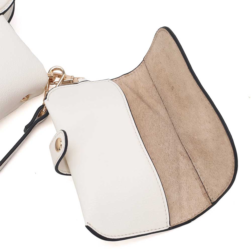 Le Pandorine Borsa Focus Bianca con Portaocchiali Applicato
