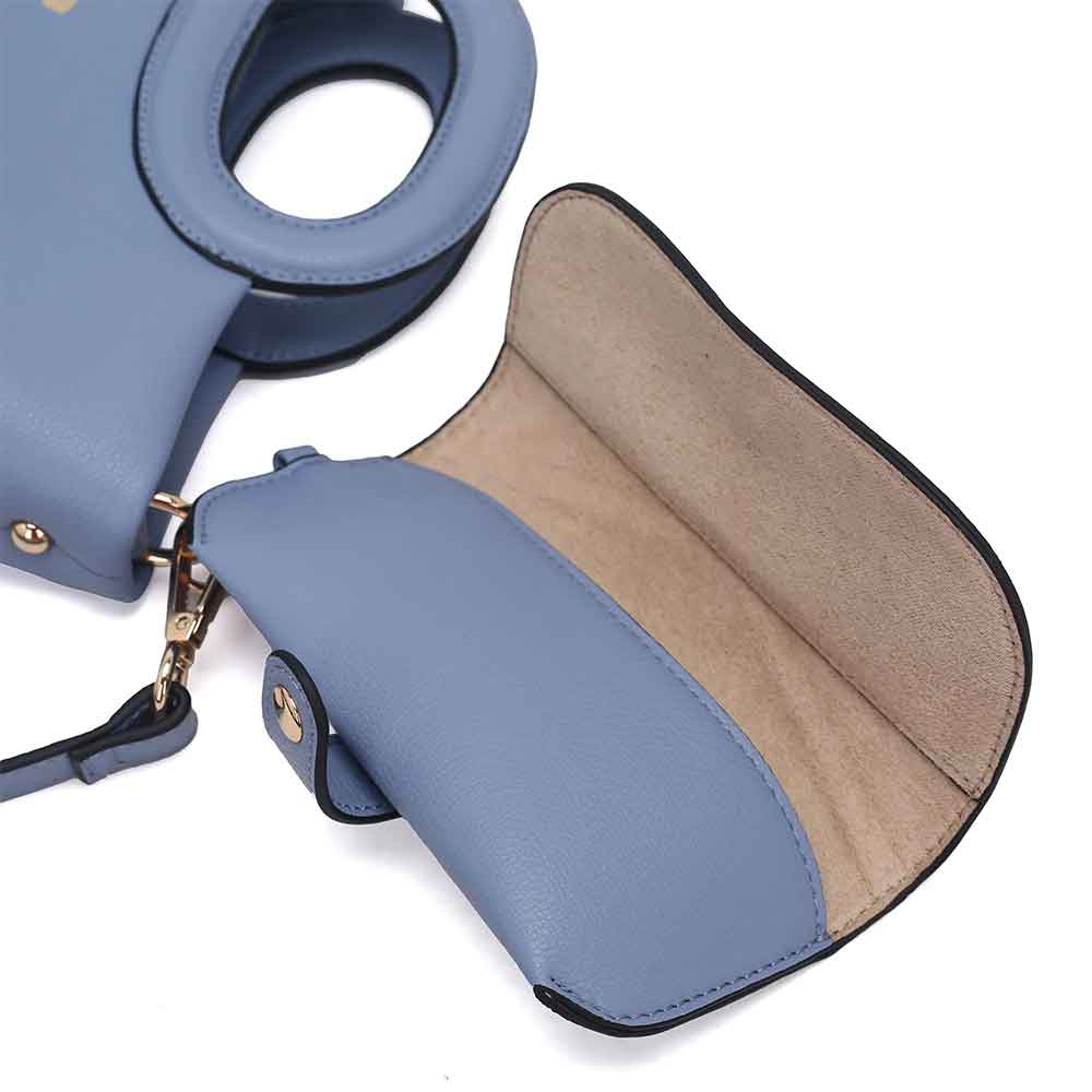 Le Pandorine Borsa Focus Mini Azzurra con Portaocchiali