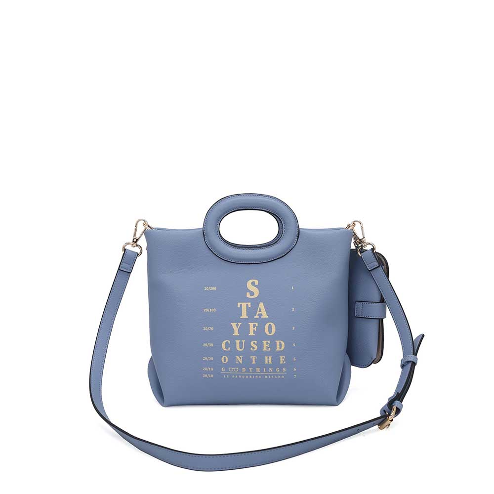 Le Pandorine Borsa Focus Mini Azzurra con Portaocchiali