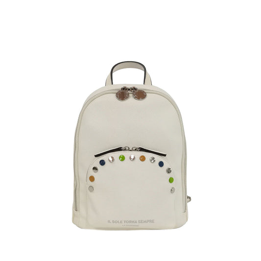 Le Pandorine Zainetto Brenda Con Borchie Multicolor Colore Bianco